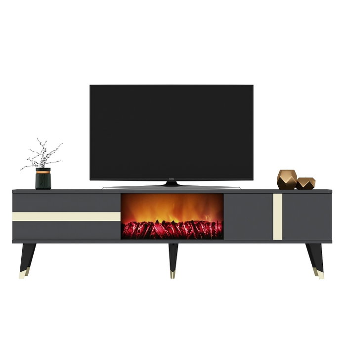 Hanah Home Vania Fireplace - Antracita, Oro